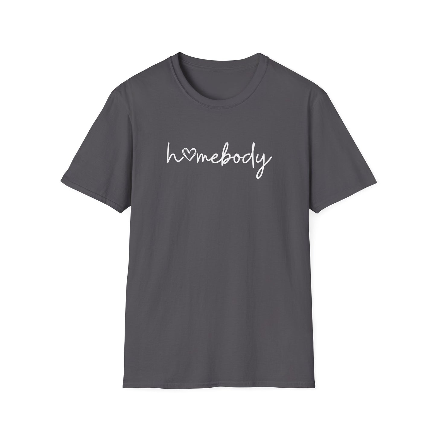 "Homebody" script tee—featuring a sweet heart detail that says it all