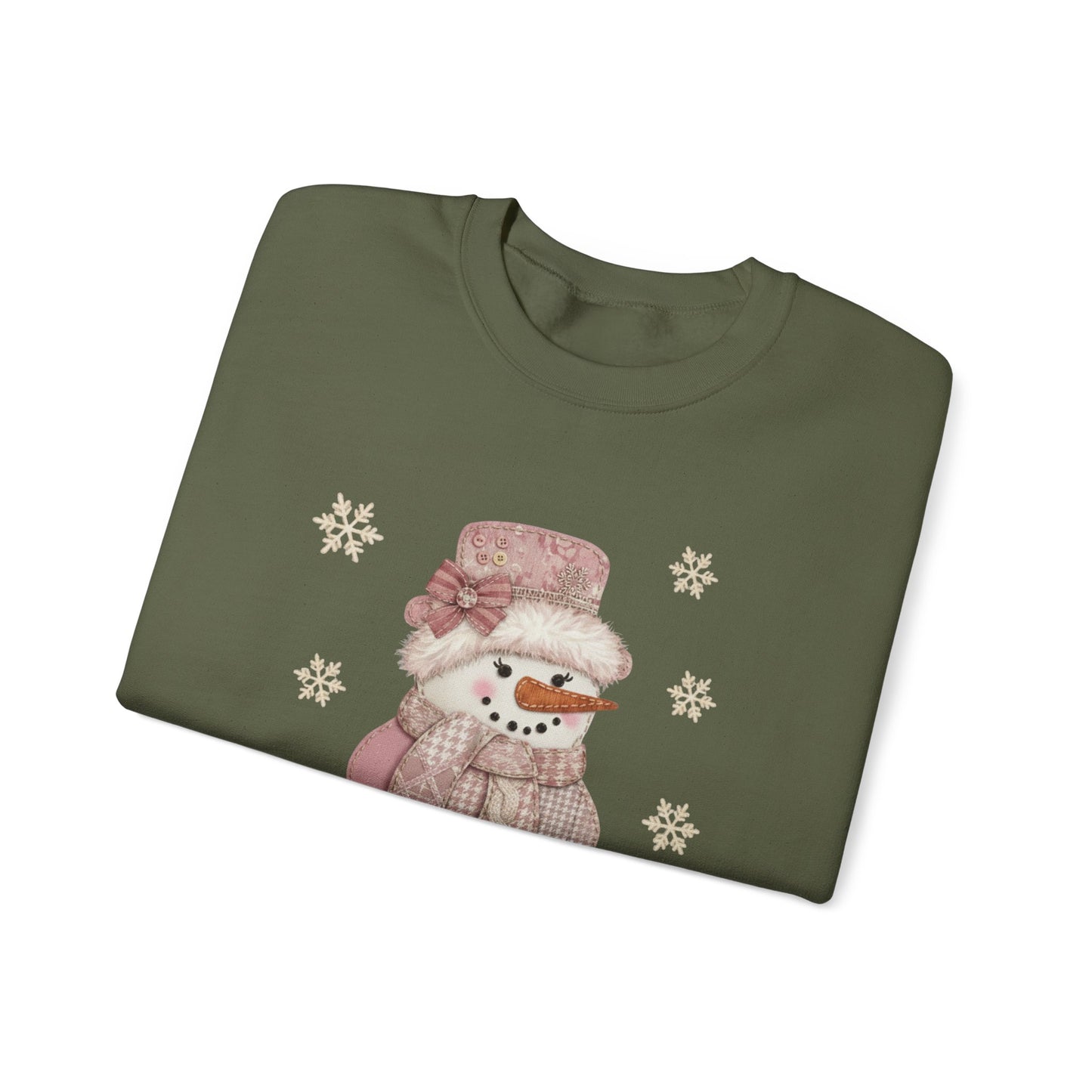 SNOWGIRL FAUX Patchwork Cozy Shirt | Winter Comfort, Holiday Gift, Crewneck, Cute Christmas Sweatshirt