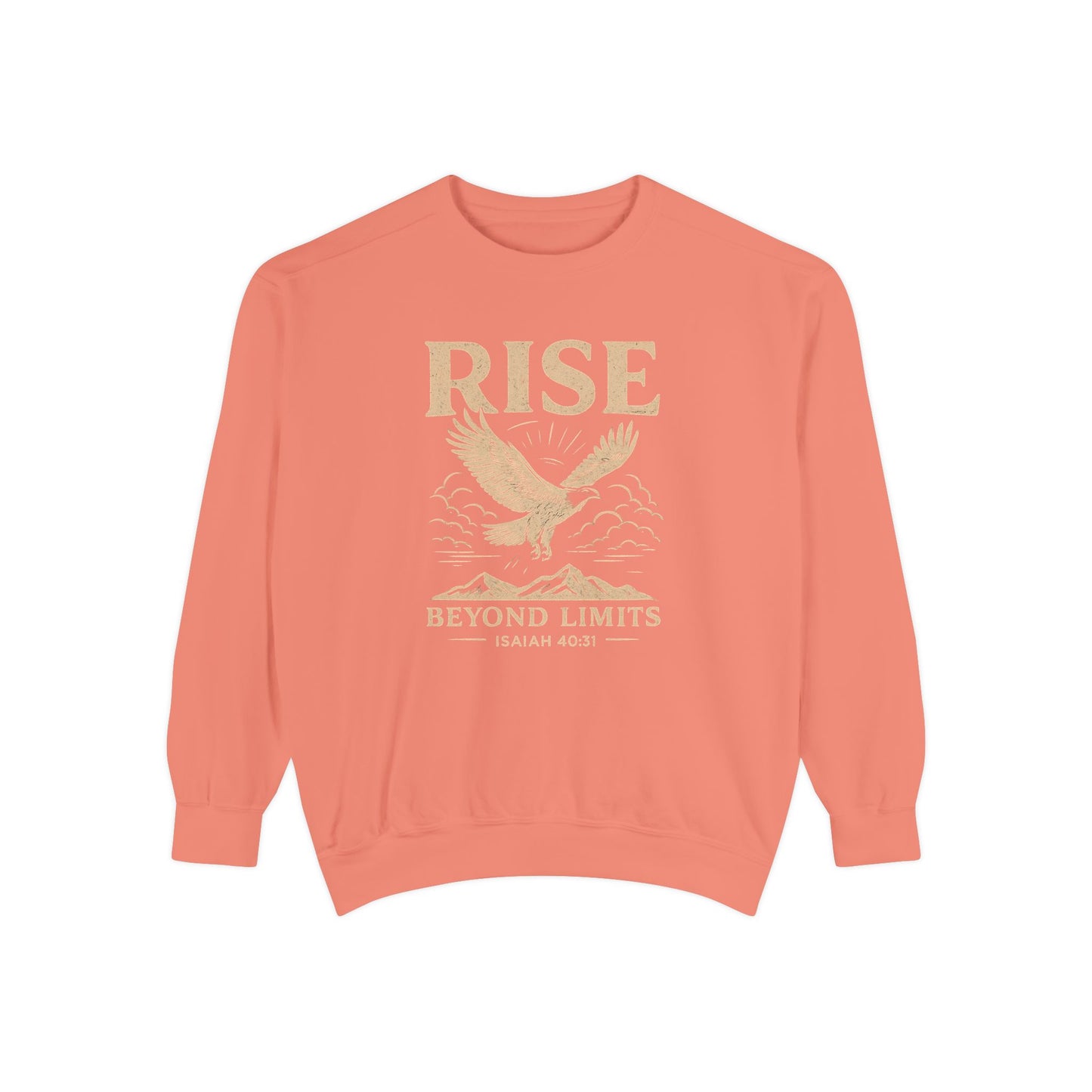 RISE Above All Limits | Isaiah 40:31 Eagle Comfort Colors® Long-Sleeve Tee