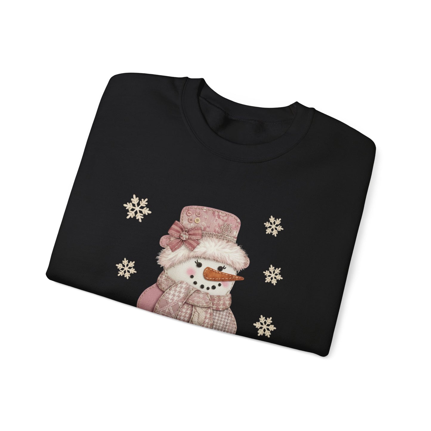 SNOWGIRL FAUX Patchwork Cozy Shirt | Winter Comfort, Holiday Gift, Crewneck, Cute Christmas Sweatshirt