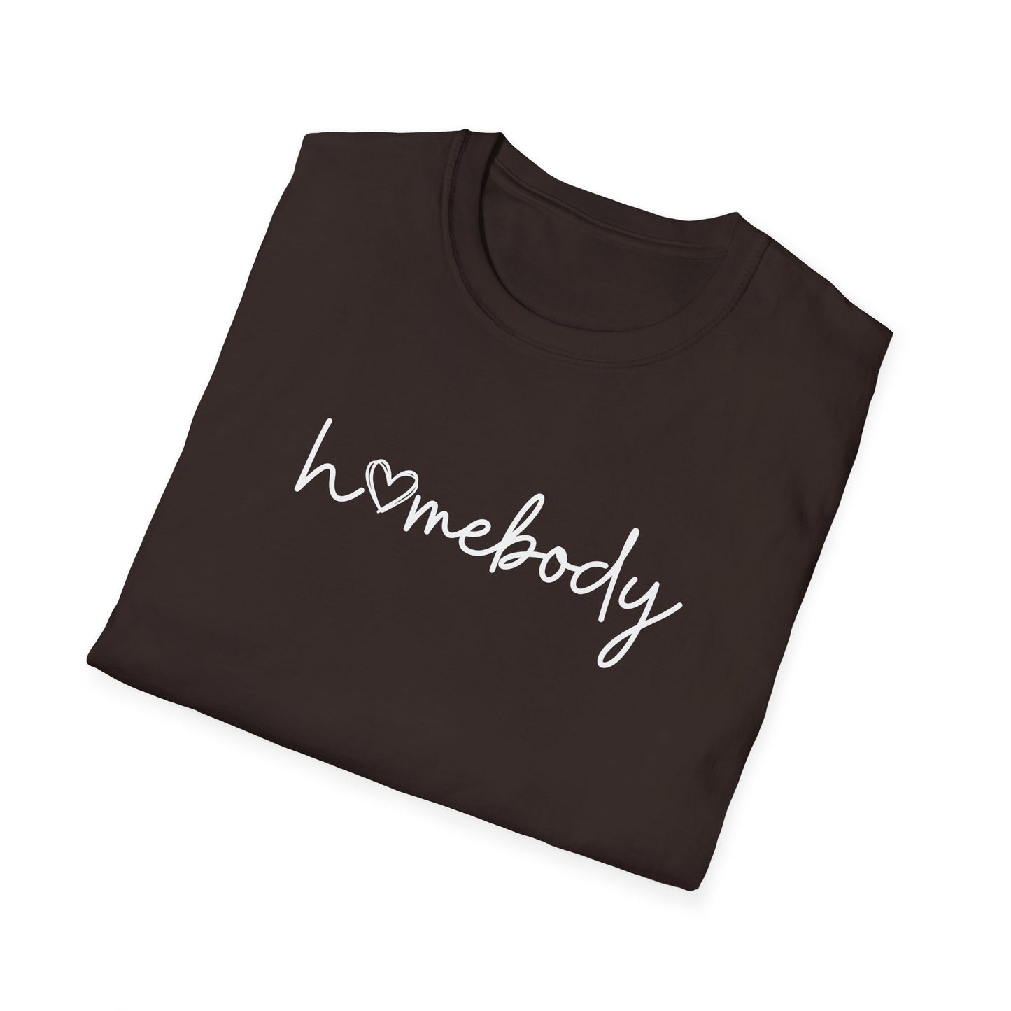 "Homebody" script tee—featuring a sweet heart detail that says it all