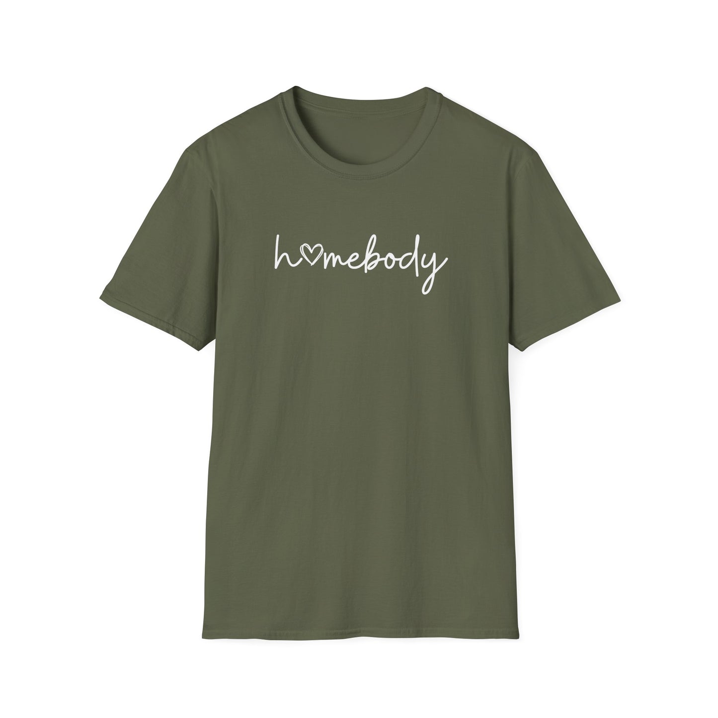 "Homebody" script tee—featuring a sweet heart detail that says it all