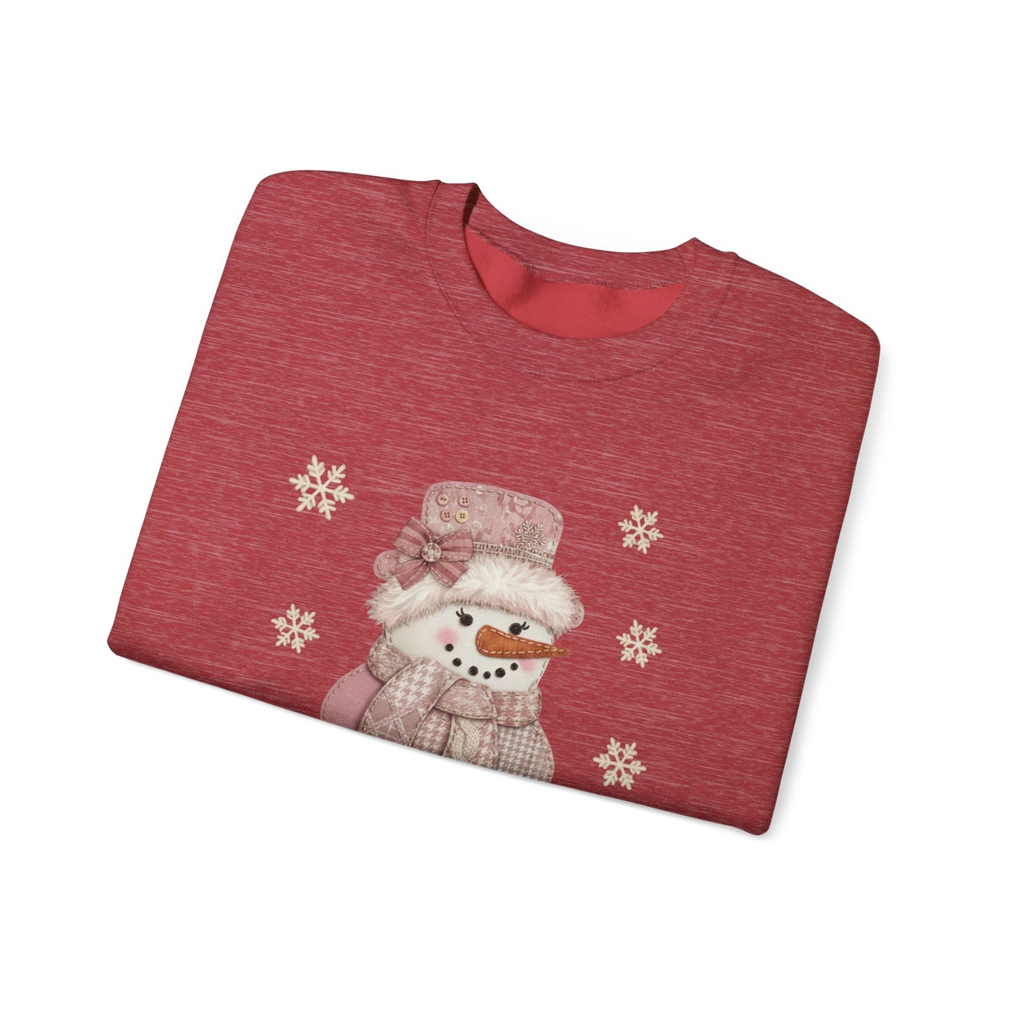 SNOWGIRL FAUX Patchwork Cozy Shirt | Winter Comfort, Holiday Gift, Crewneck, Cute Christmas Sweatshirt