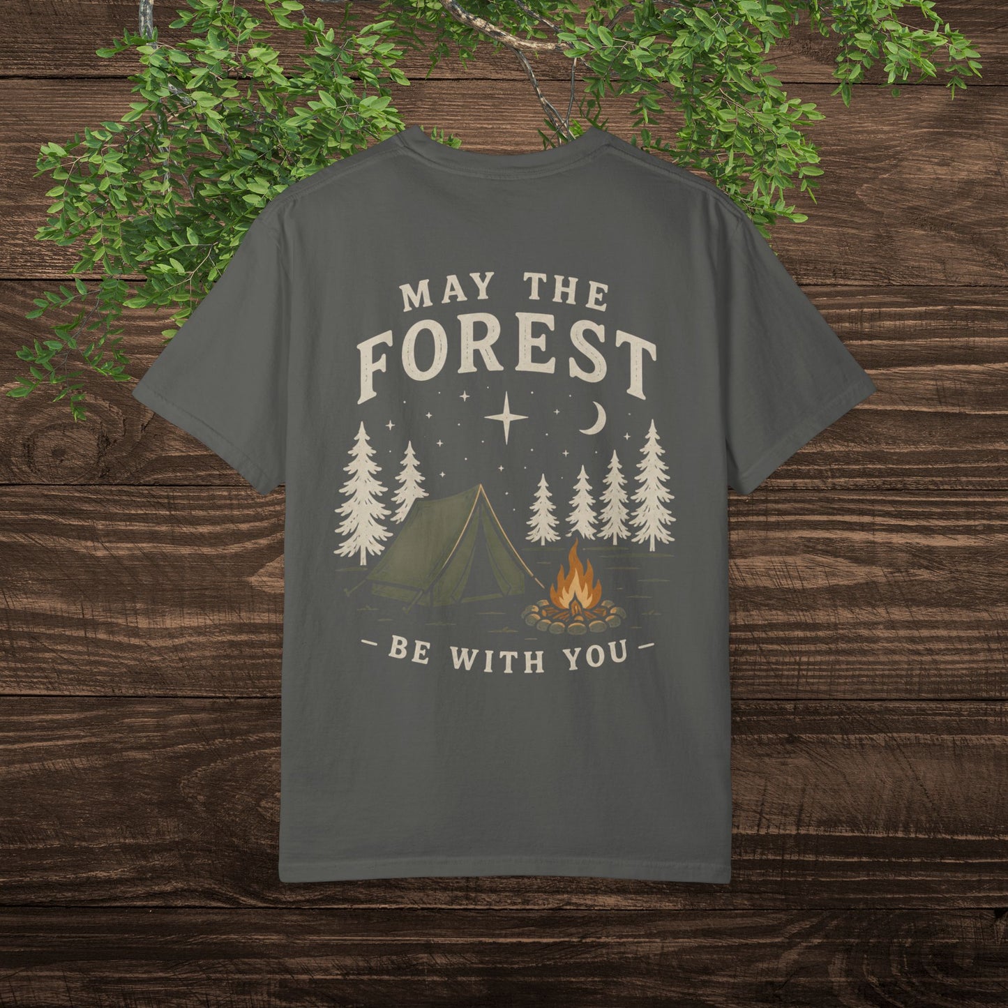 May the Forest Be With You T-Shirt — Funny Camping Tee for Nature Lovers & Outdoor Adventurers