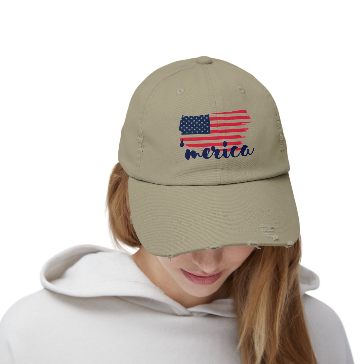 Vintage ‘Merica Distressed Hat – USA Style for Fall, Football & Everyday Wear