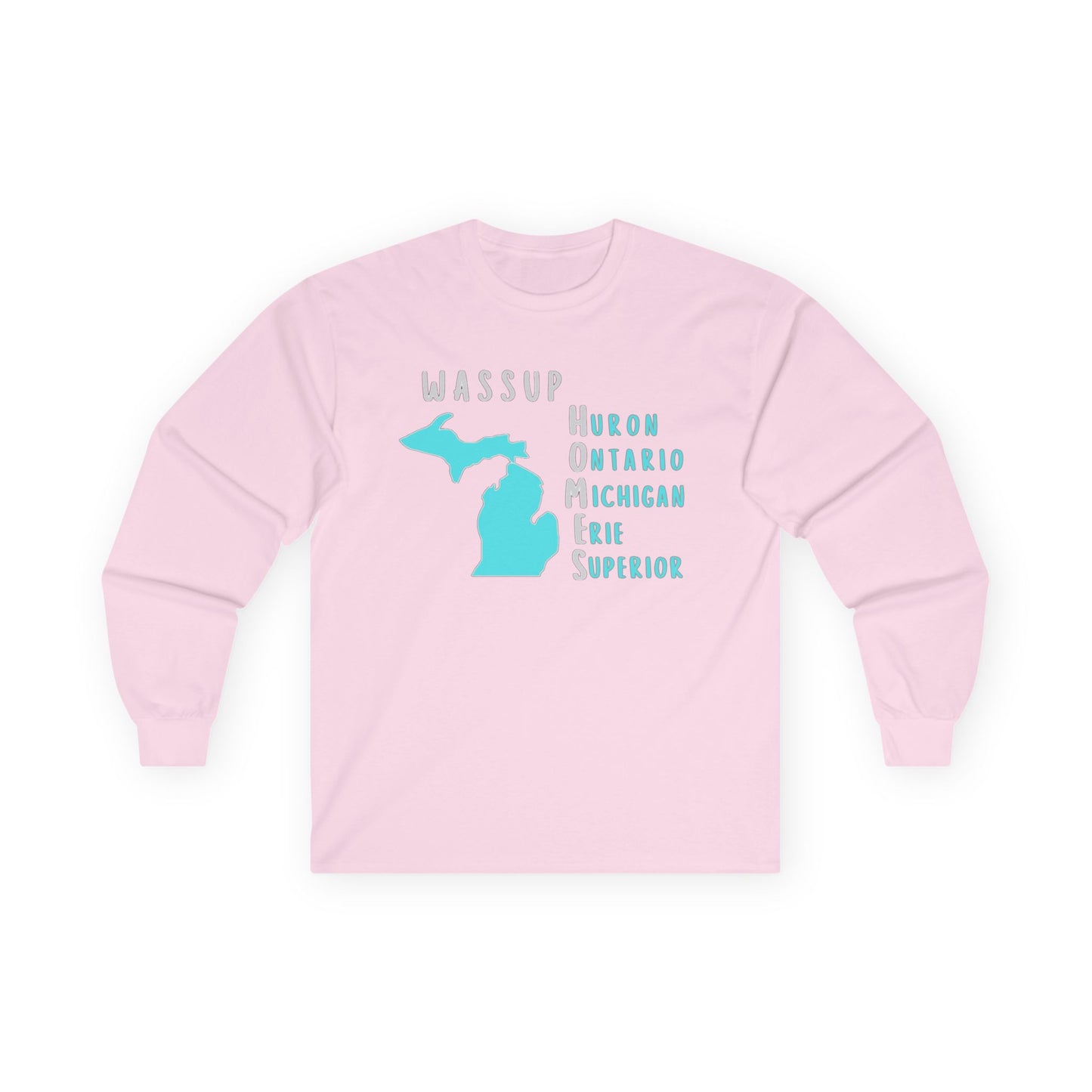 WASSUP HOMES Long Sleeve Tee – Great Lakes Acronym Shirt – Our Best Seller