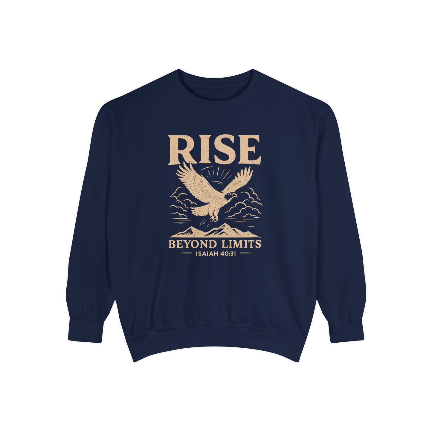 RISE Above All Limits | Isaiah 40:31 Eagle Comfort Colors® Long-Sleeve Tee
