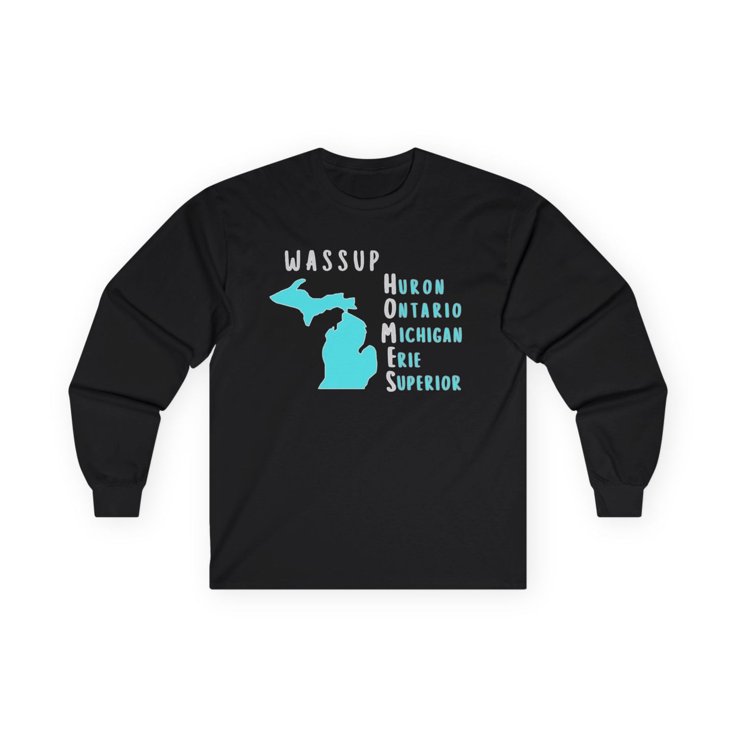 WASSUP HOMES Long Sleeve Tee – Great Lakes Acronym Shirt – Our Best Seller