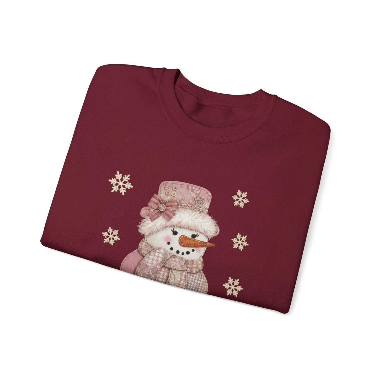 SNOWGIRL FAUX Patchwork Cozy Shirt | Winter Comfort, Holiday Gift, Crewneck, Cute Christmas Sweatshirt