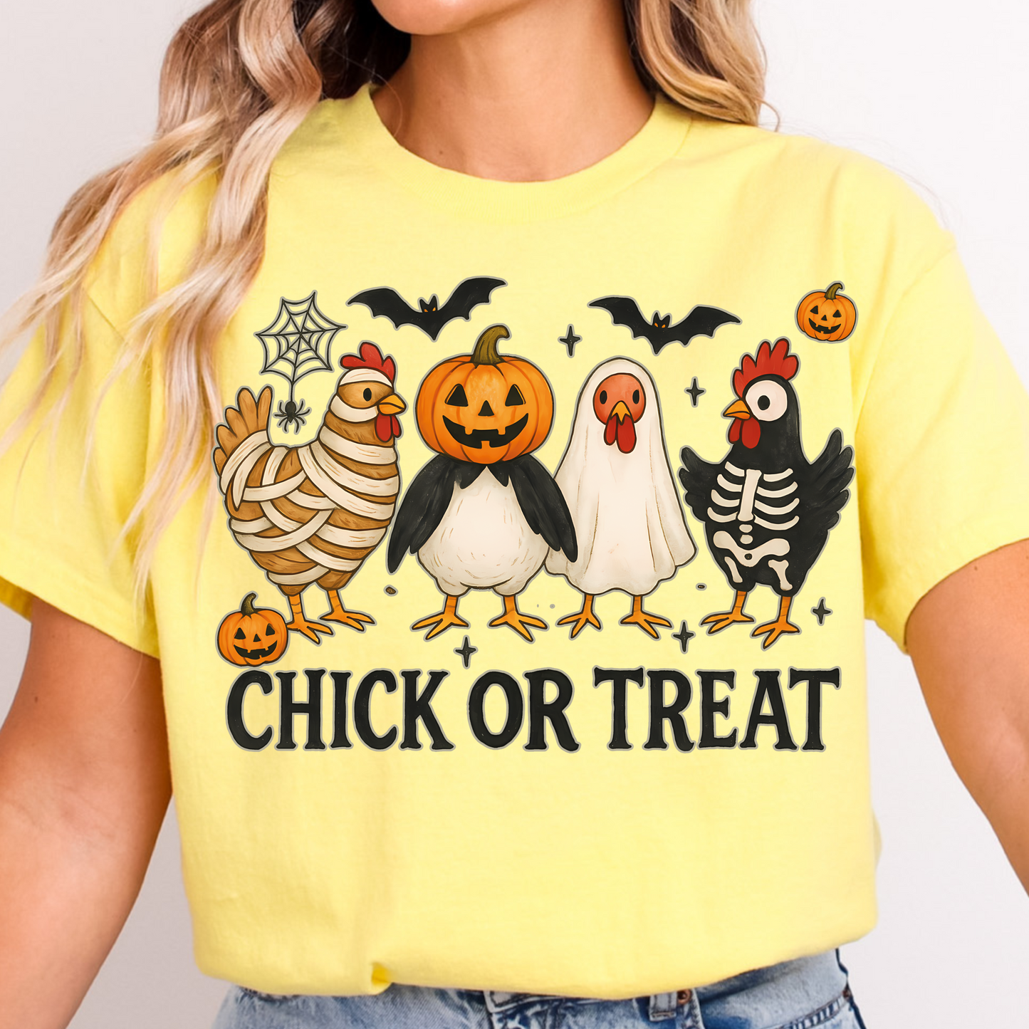 Halloween Chick or Treat Tee, Funny Halloween T-Shirt, Unisex Cotton Tee, Great for Parties, Gift for Kids and Adult