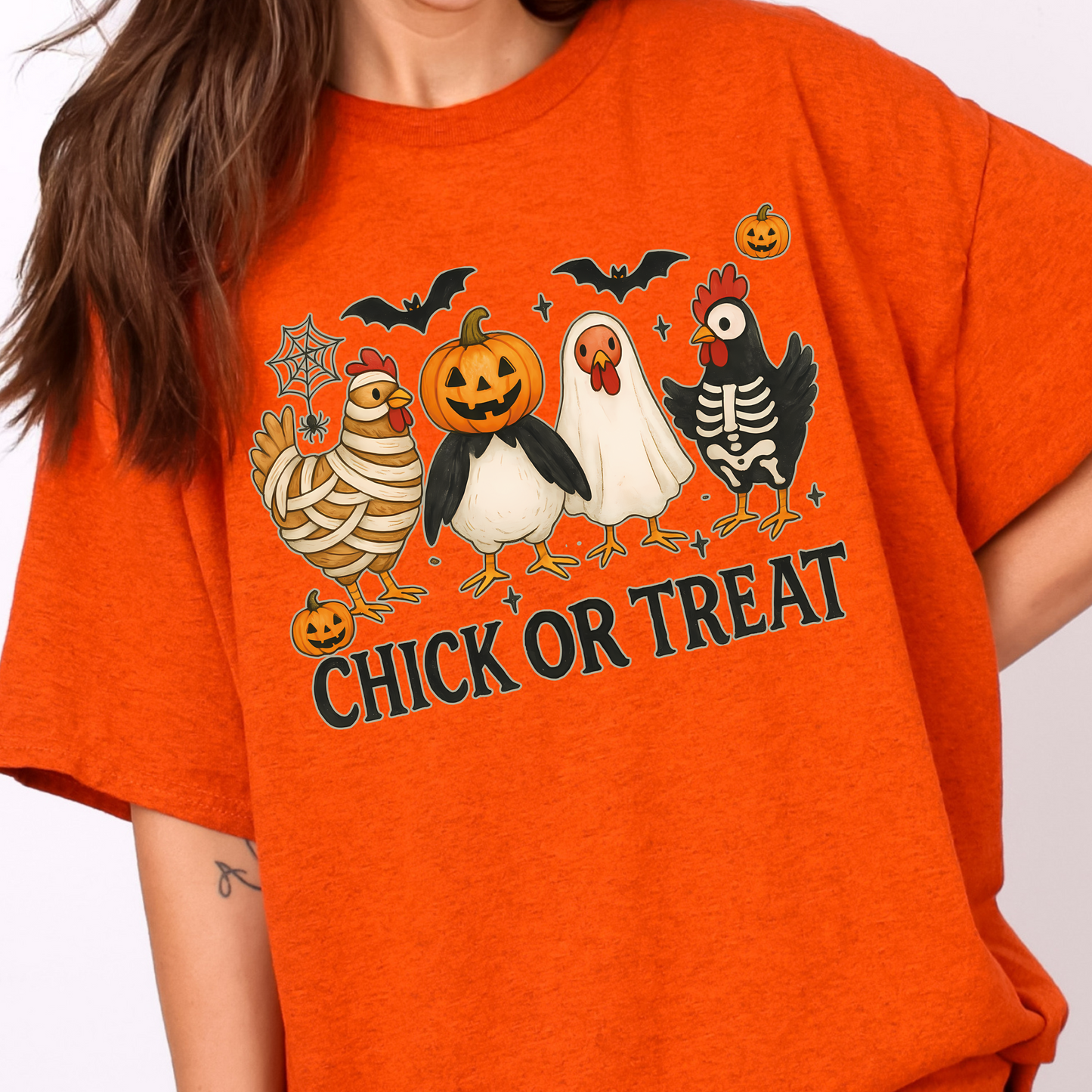 Halloween Chick or Treat Tee, Funny Halloween T-Shirt, Unisex Cotton Tee, Great for Parties, Gift for Kids and Adult