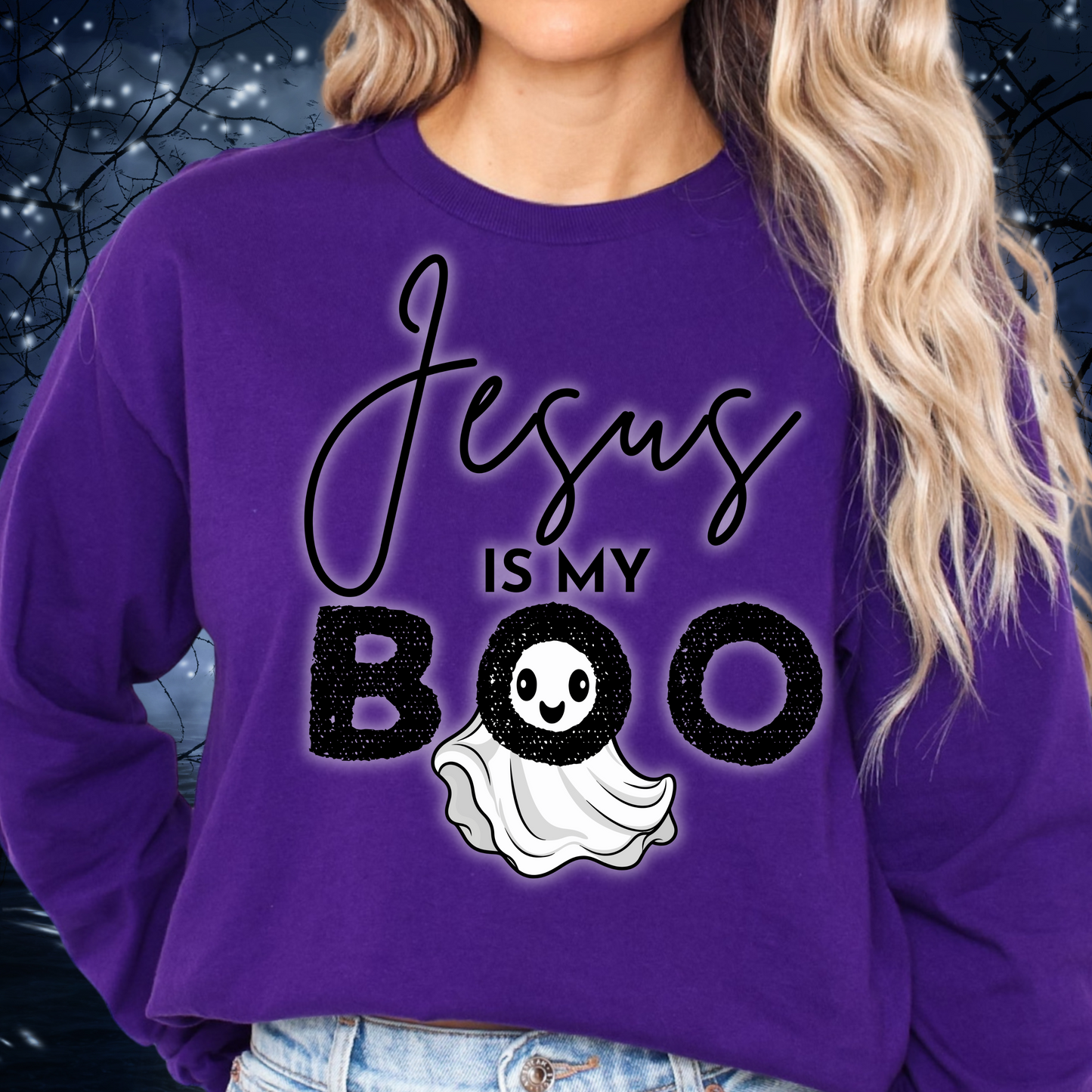 Jesus is My Boo Sweatshirt, Fall Crewneck, Halloween Apparel, Cozy Graphic Sweatshirt, Christian Outfit, Cute Gift for Him/Her
