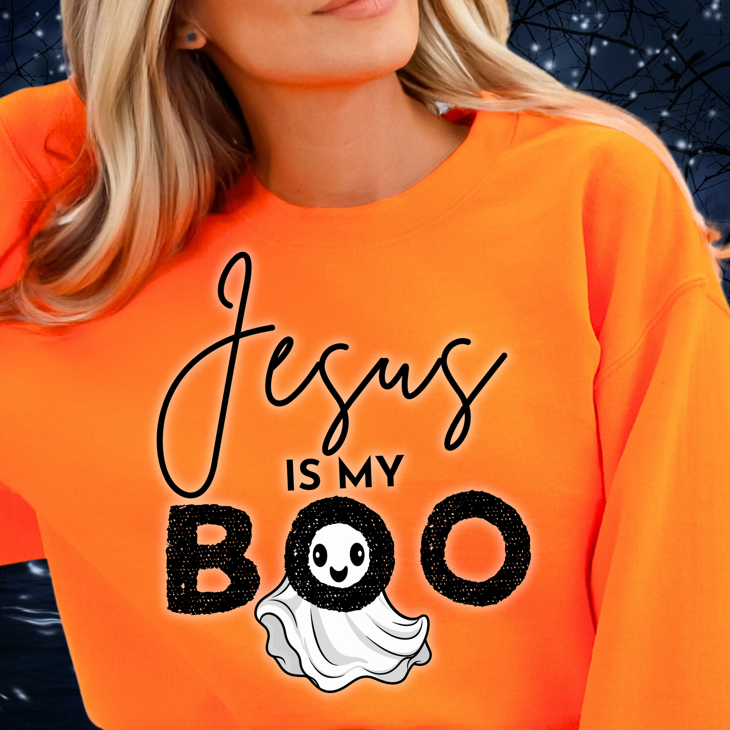 Jesus is My Boo Sweatshirt, Fall Crewneck, Halloween Apparel, Cozy Graphic Sweatshirt, Christian Outfit, Cute Gift for Him/Her