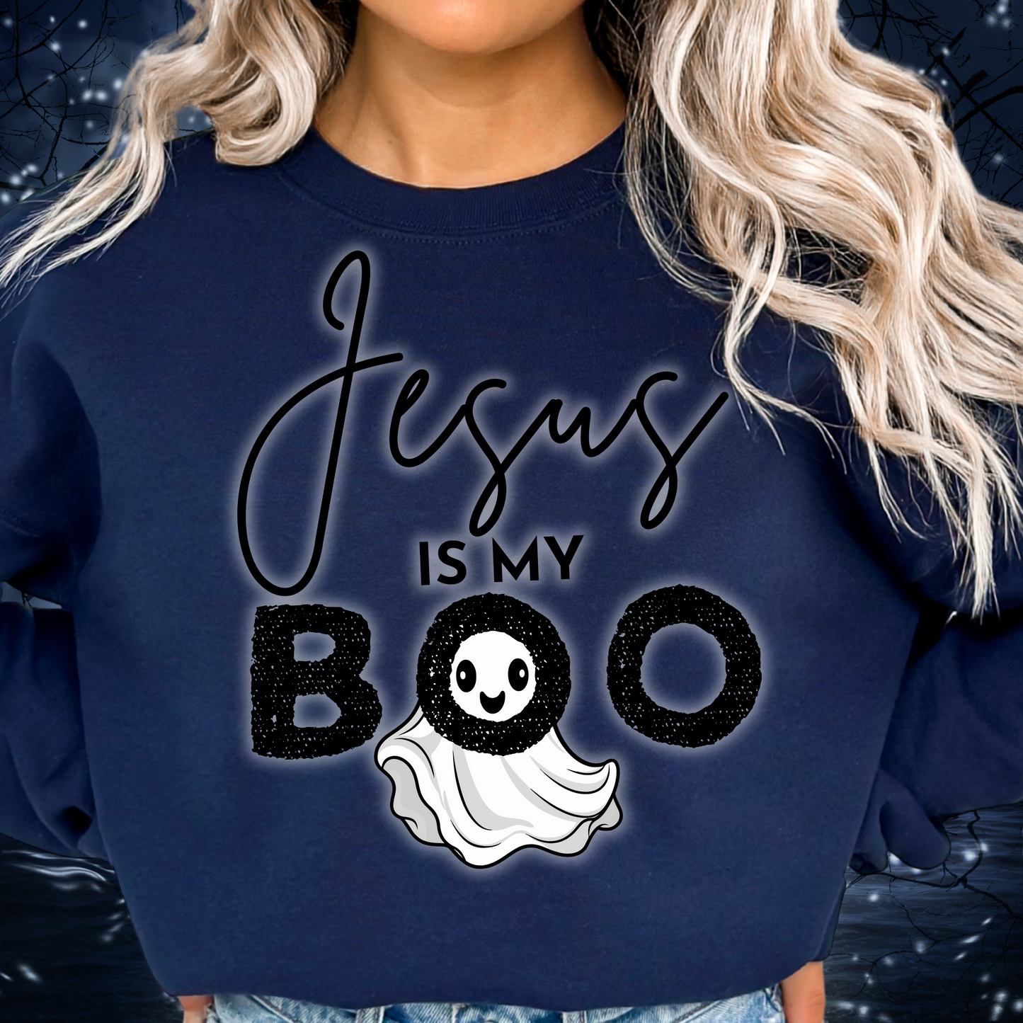Jesus is My Boo Sweatshirt, Fall Crewneck, Halloween Apparel, Cozy Graphic Sweatshirt, Christian Outfit, Cute Gift for Him/Her