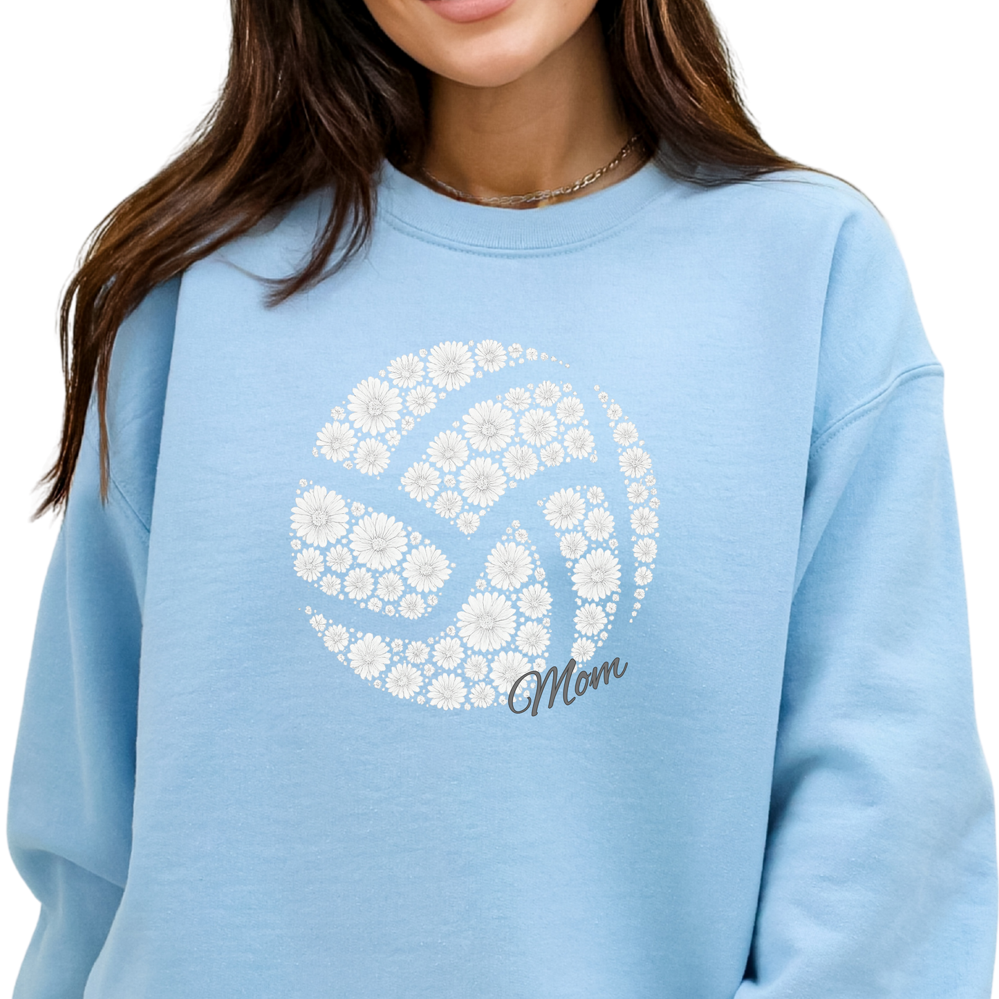 Floral Boutique Volleyball Mom sweatshirt, Cozy Sports Crewneck, Athletic Team Spirit, Gift for Volleyball Mom