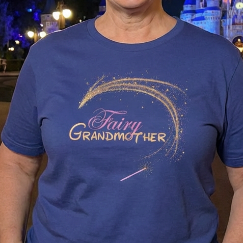 Fairy Grandmother T-Shirt | Magic Wand Gold Stars