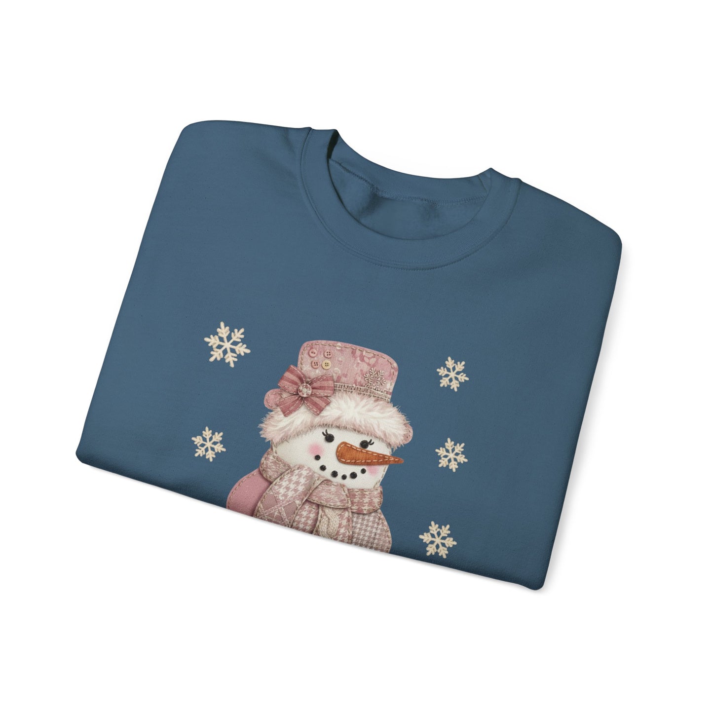 SNOWGIRL FAUX Patchwork Cozy Shirt | Winter Comfort, Holiday Gift, Crewneck, Cute Christmas Sweatshirt