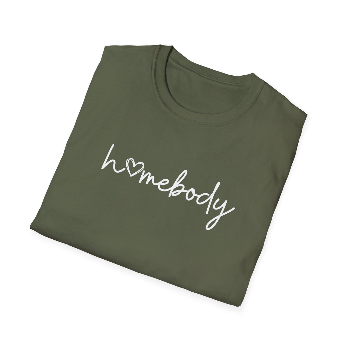 "Homebody" script tee—featuring a sweet heart detail that says it all
