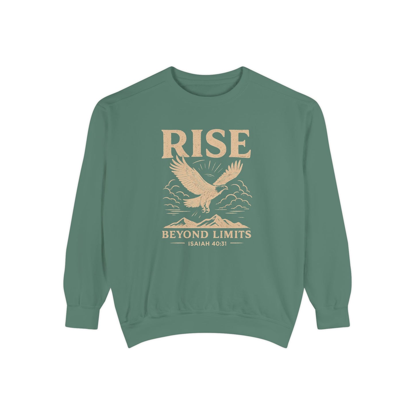 RISE Above All Limits | Isaiah 40:31 Eagle Comfort Colors® Long-Sleeve Tee