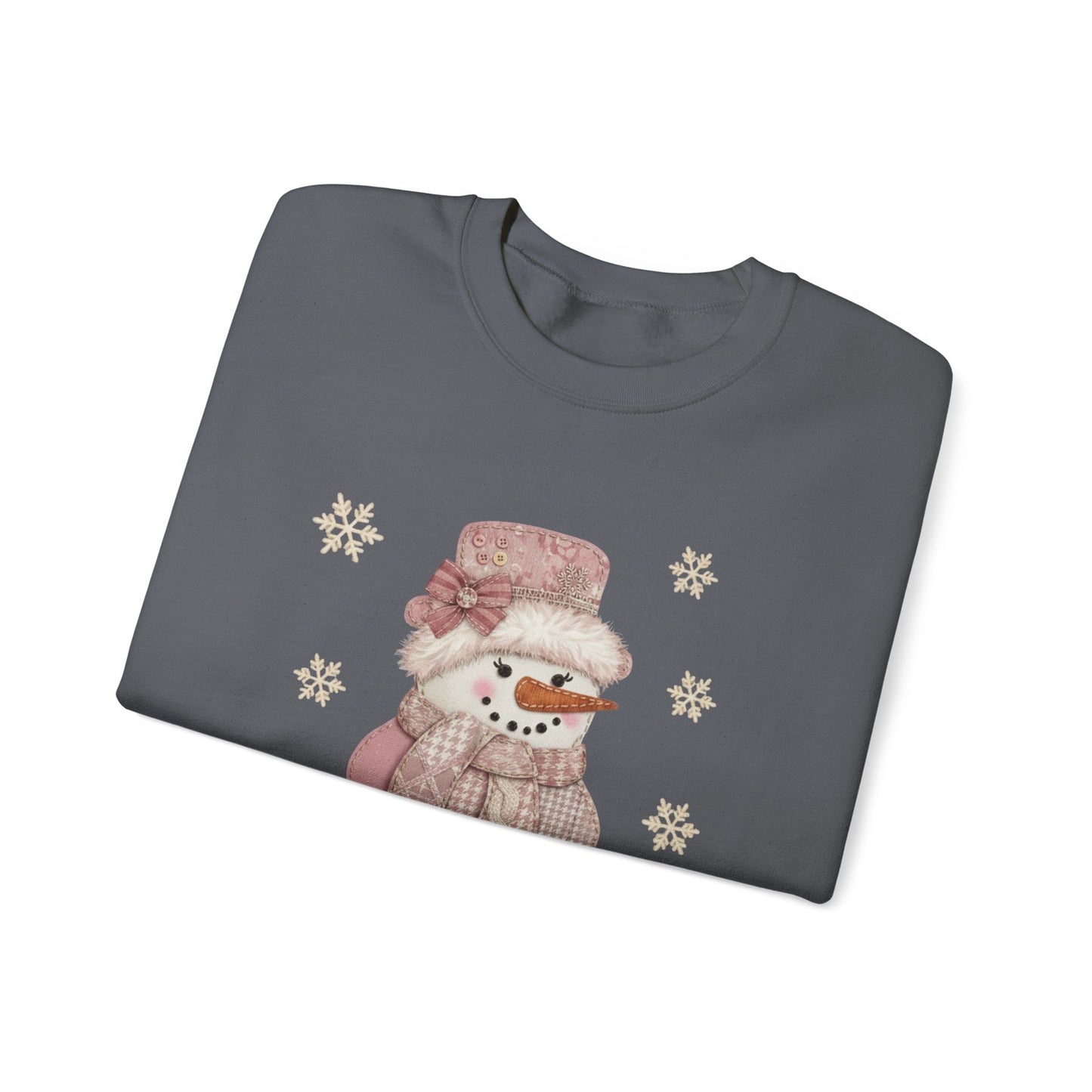SNOWGIRL FAUX Patchwork Cozy Shirt | Winter Comfort, Holiday Gift, Crewneck, Cute Christmas Sweatshirt
