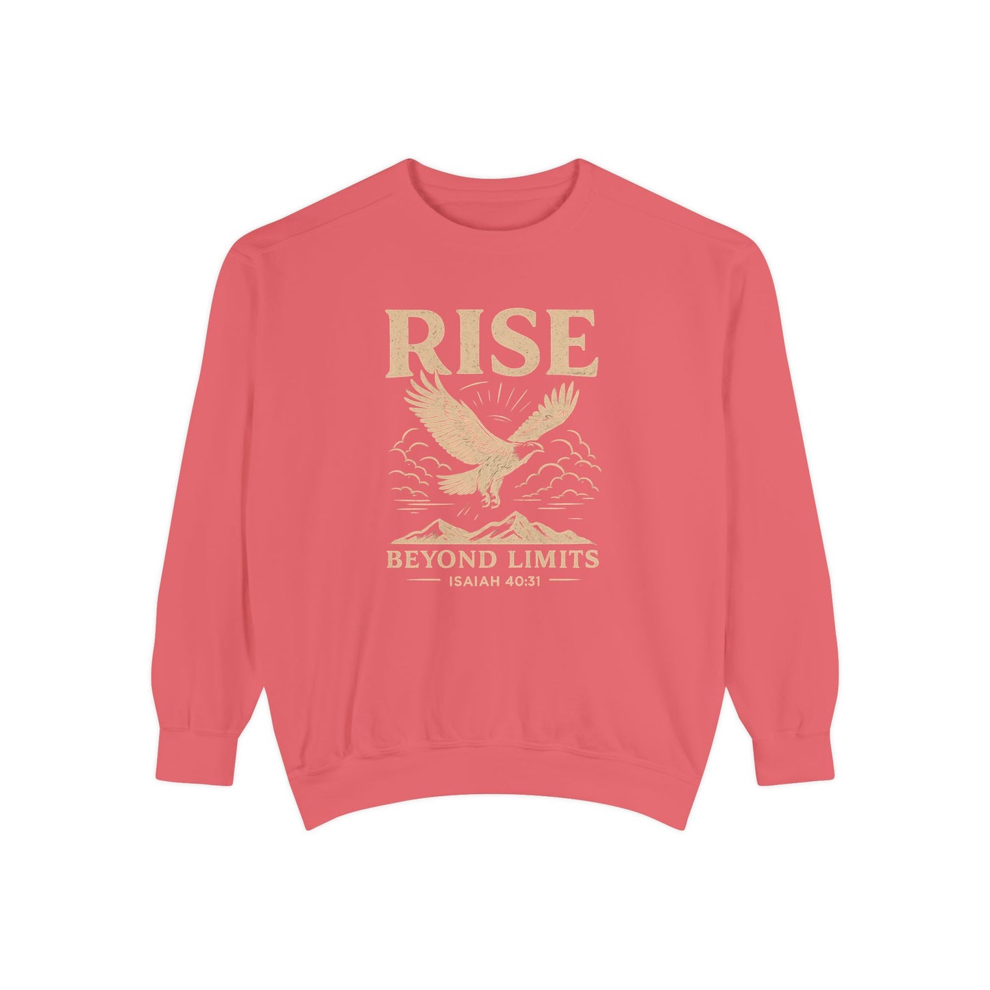 RISE Above All Limits | Isaiah 40:31 Eagle Comfort Colors® Long-Sleeve Tee