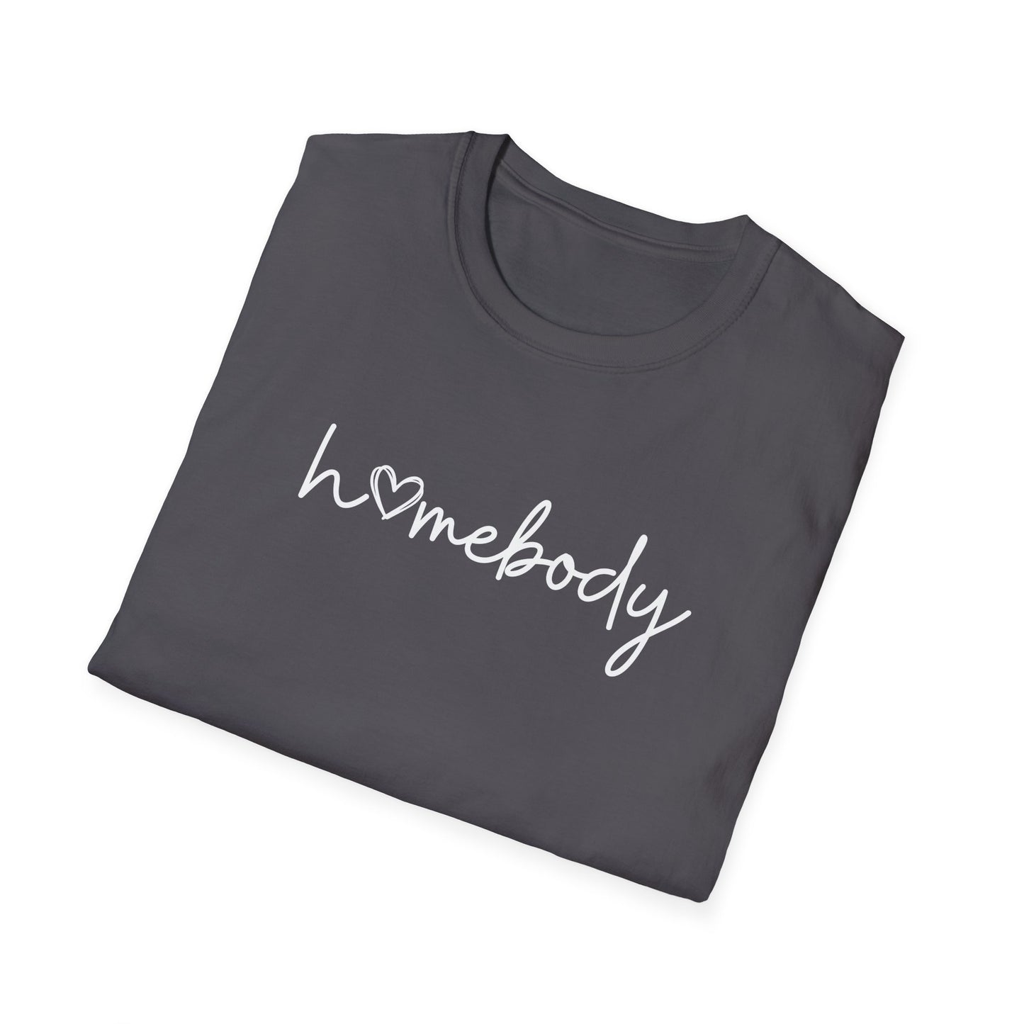 "Homebody" script tee—featuring a sweet heart detail that says it all