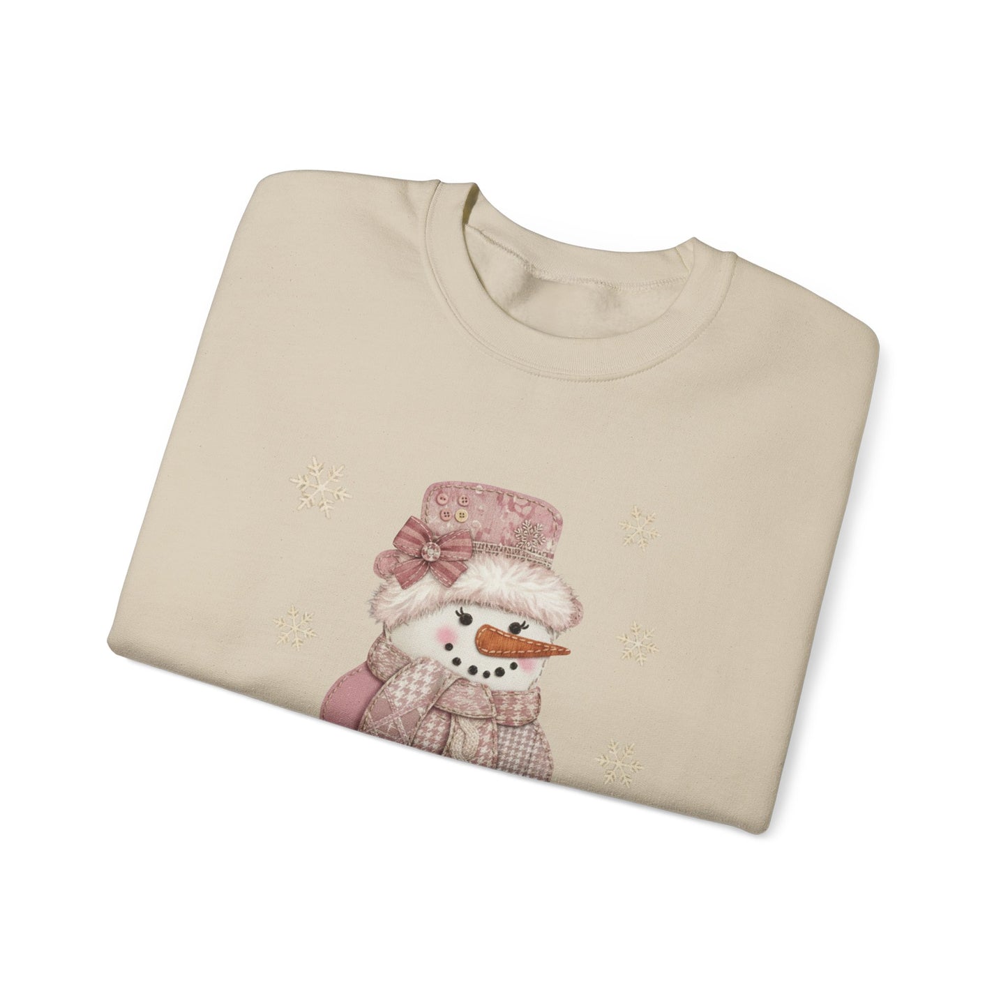 SNOWGIRL FAUX Patchwork Cozy Shirt | Winter Comfort, Holiday Gift, Crewneck, Cute Christmas Sweatshirt