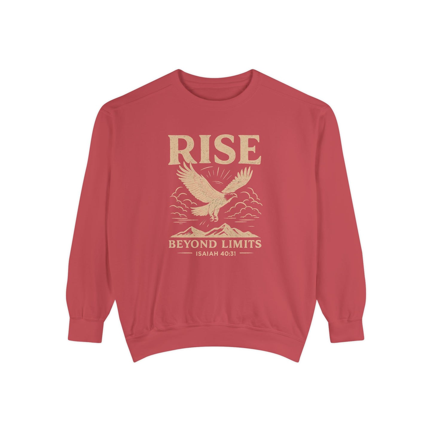 RISE Above All Limits | Isaiah 40:31 Eagle Comfort Colors® Long-Sleeve Tee