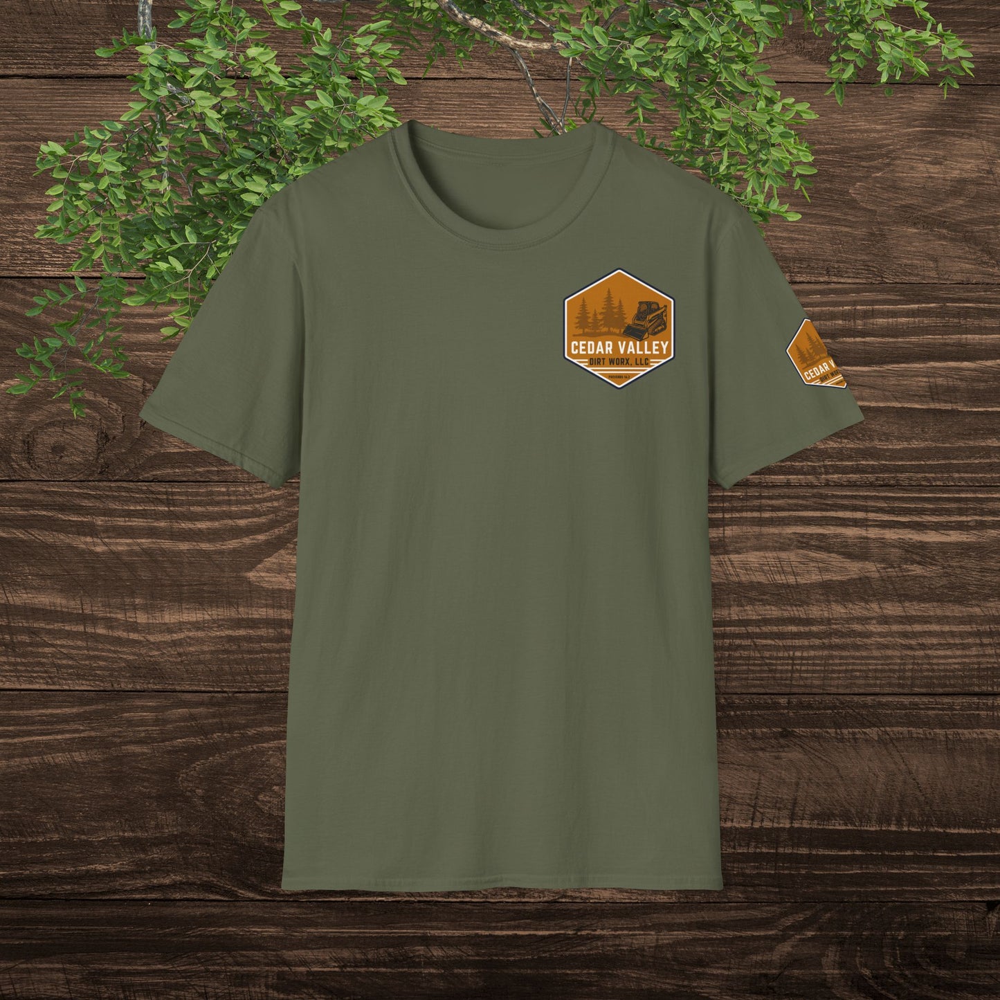 Dirt worx Adult Military Green + color logo and white logo option