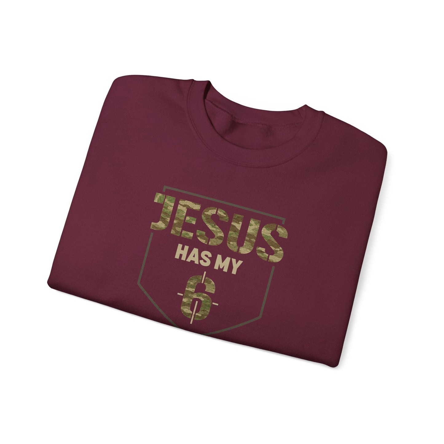 Jesus Has My 6 - Isaiah 54.17 verse Sweatshirt, No Weapon Formed against me shall prosper, Faith Lovers, Casual Religious Apparel, Perfect for Gifts