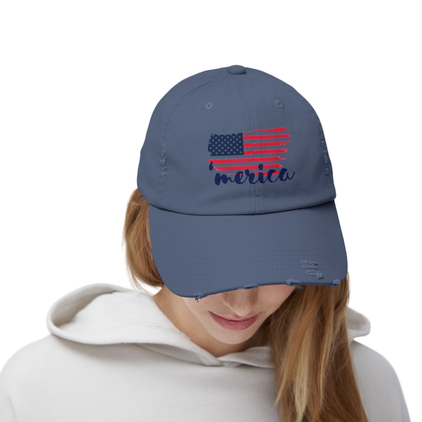Vintage ‘Merica Distressed Hat – USA Style for Fall, Football & Everyday Wear