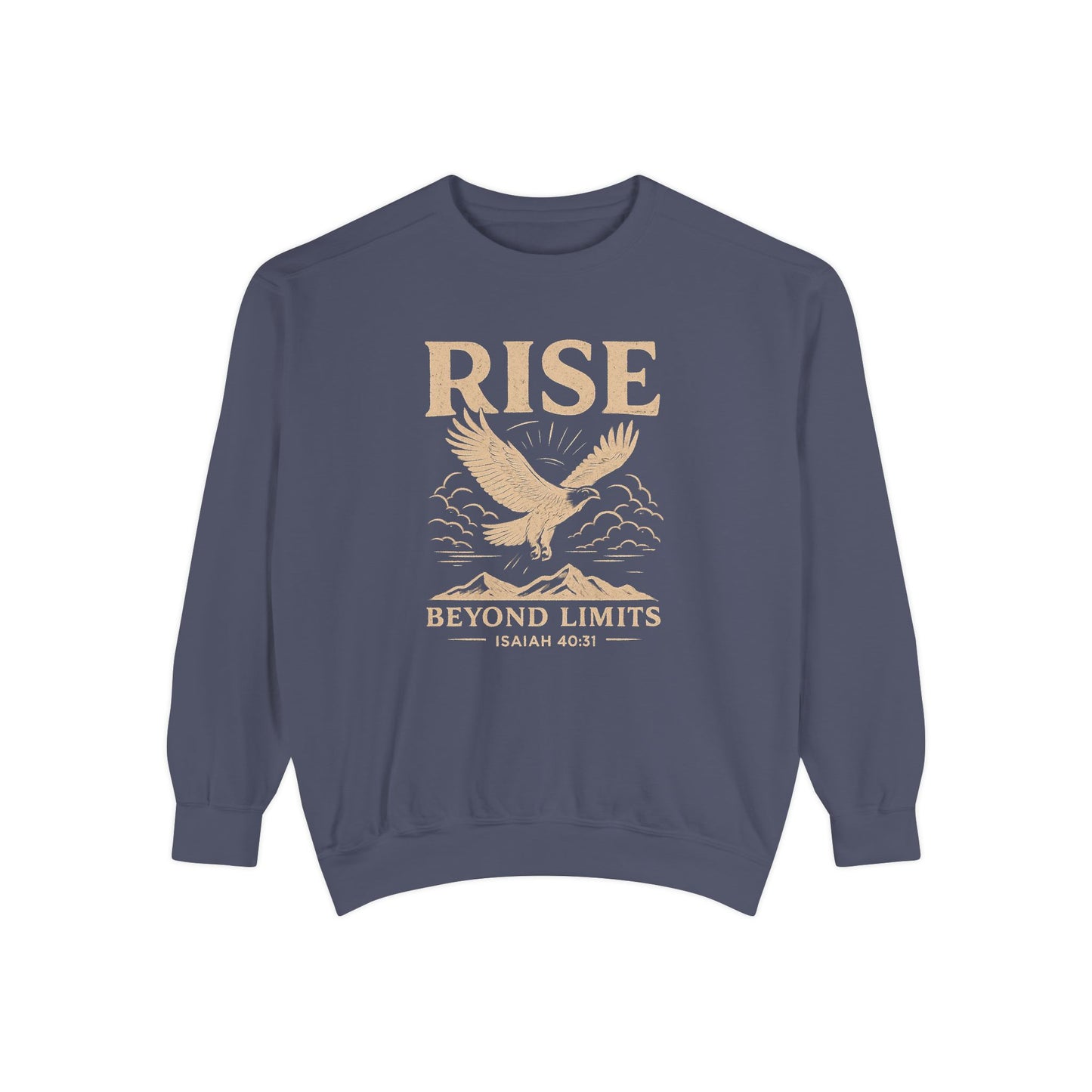 RISE Above All Limits | Isaiah 40:31 Eagle Comfort Colors® Long-Sleeve Tee