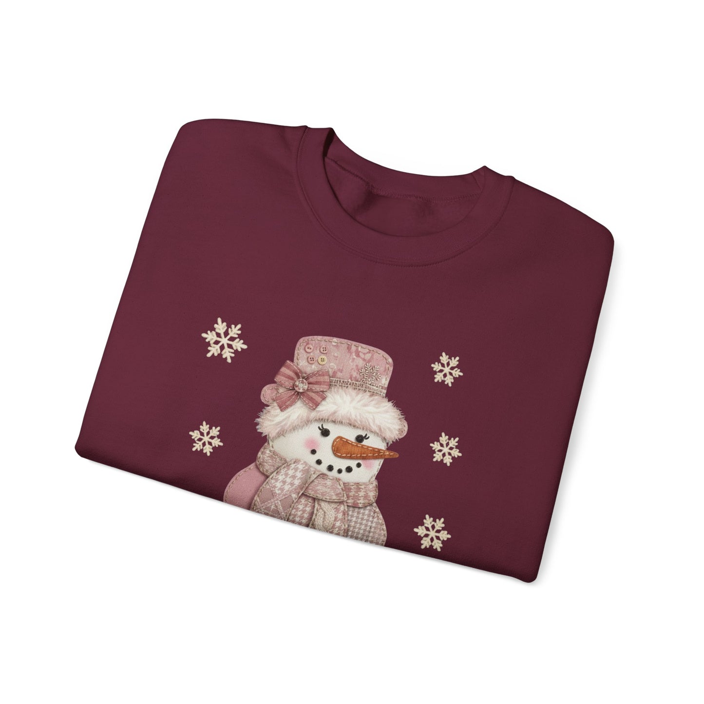 SNOWGIRL FAUX Patchwork Cozy Shirt | Winter Comfort, Holiday Gift, Crewneck, Cute Christmas Sweatshirt