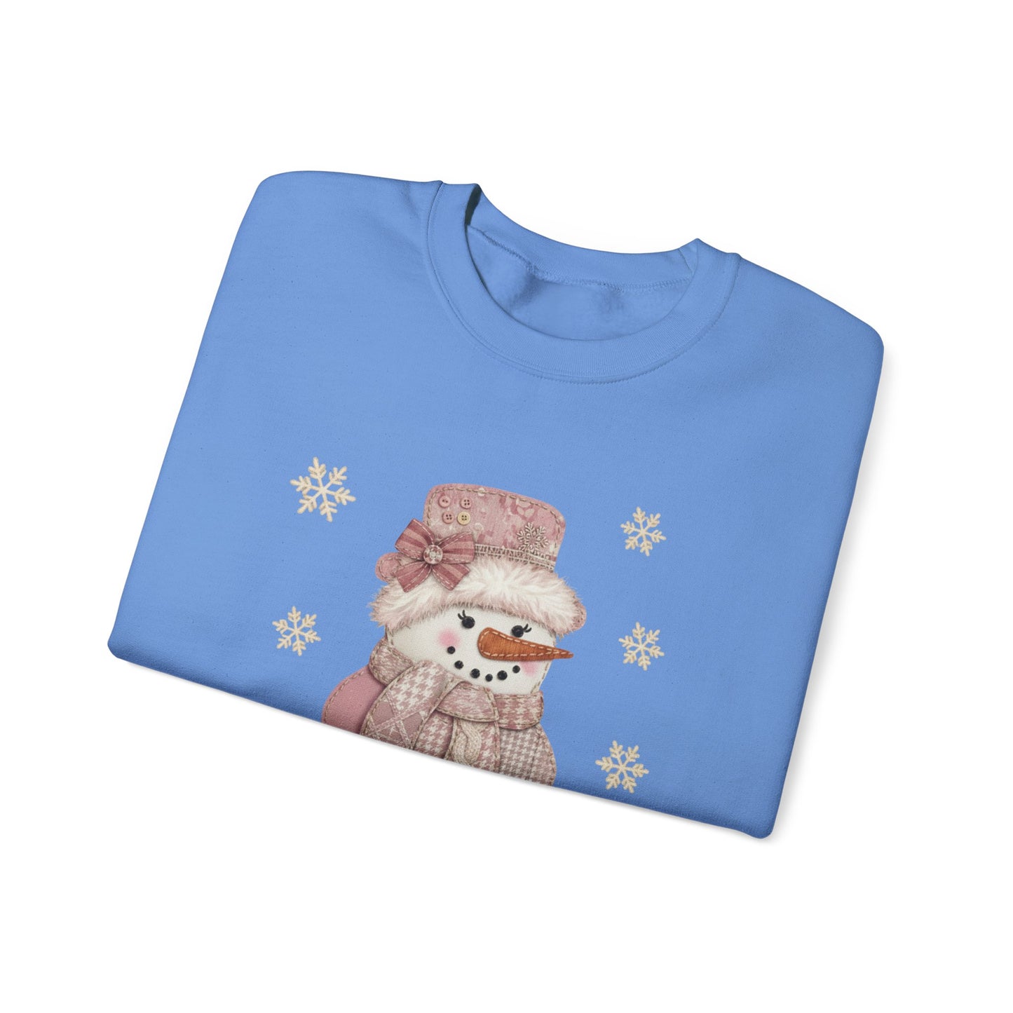SNOWGIRL FAUX Patchwork Cozy Shirt | Winter Comfort, Holiday Gift, Crewneck, Cute Christmas Sweatshirt