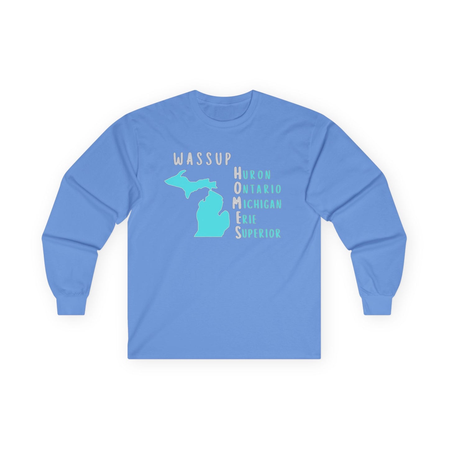 WASSUP HOMES Long Sleeve Tee – Great Lakes Acronym Shirt – Our Best Seller