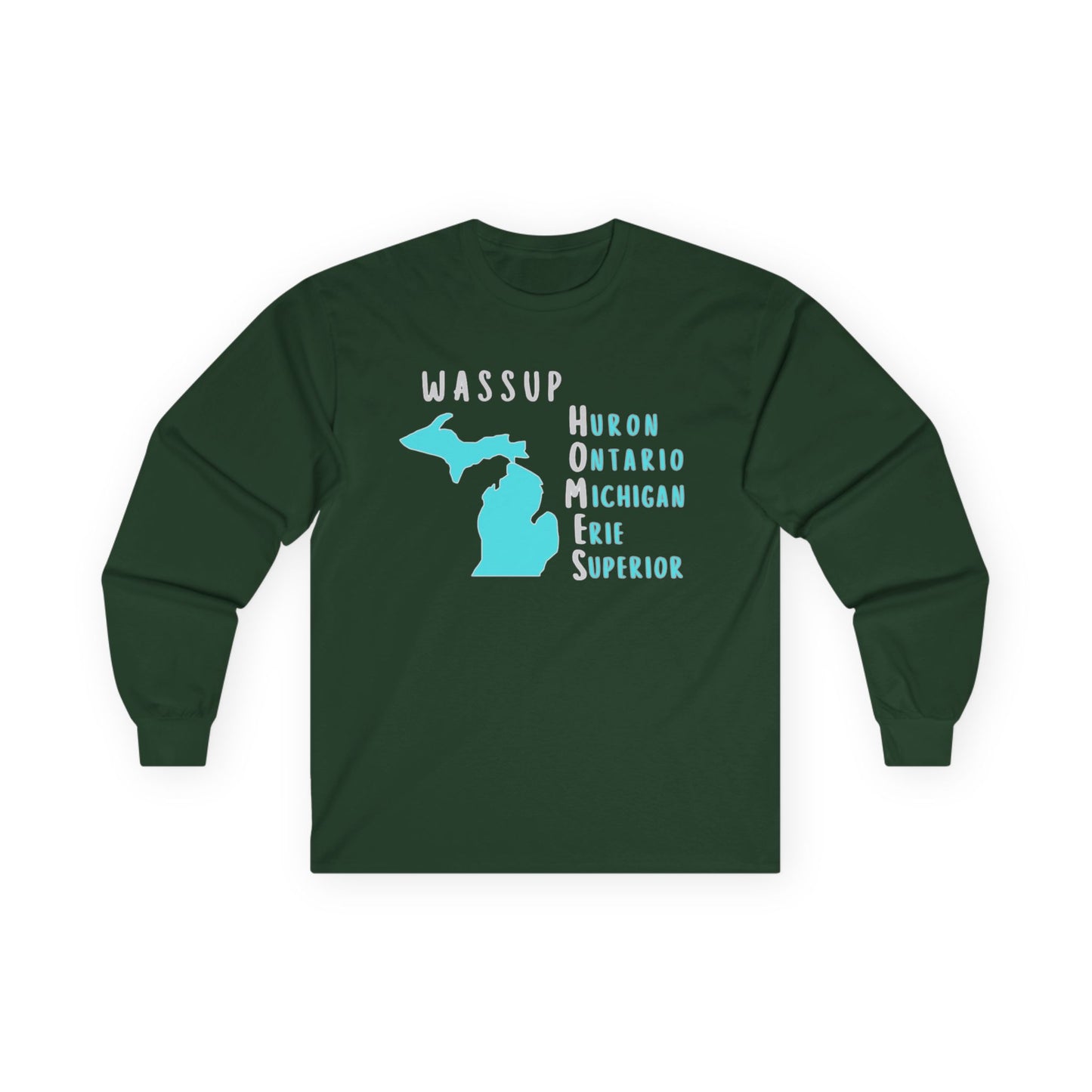 WASSUP? HOMES Long Sleeve Tee – Great Lakes Acronym Shirt – Our Best Seller
