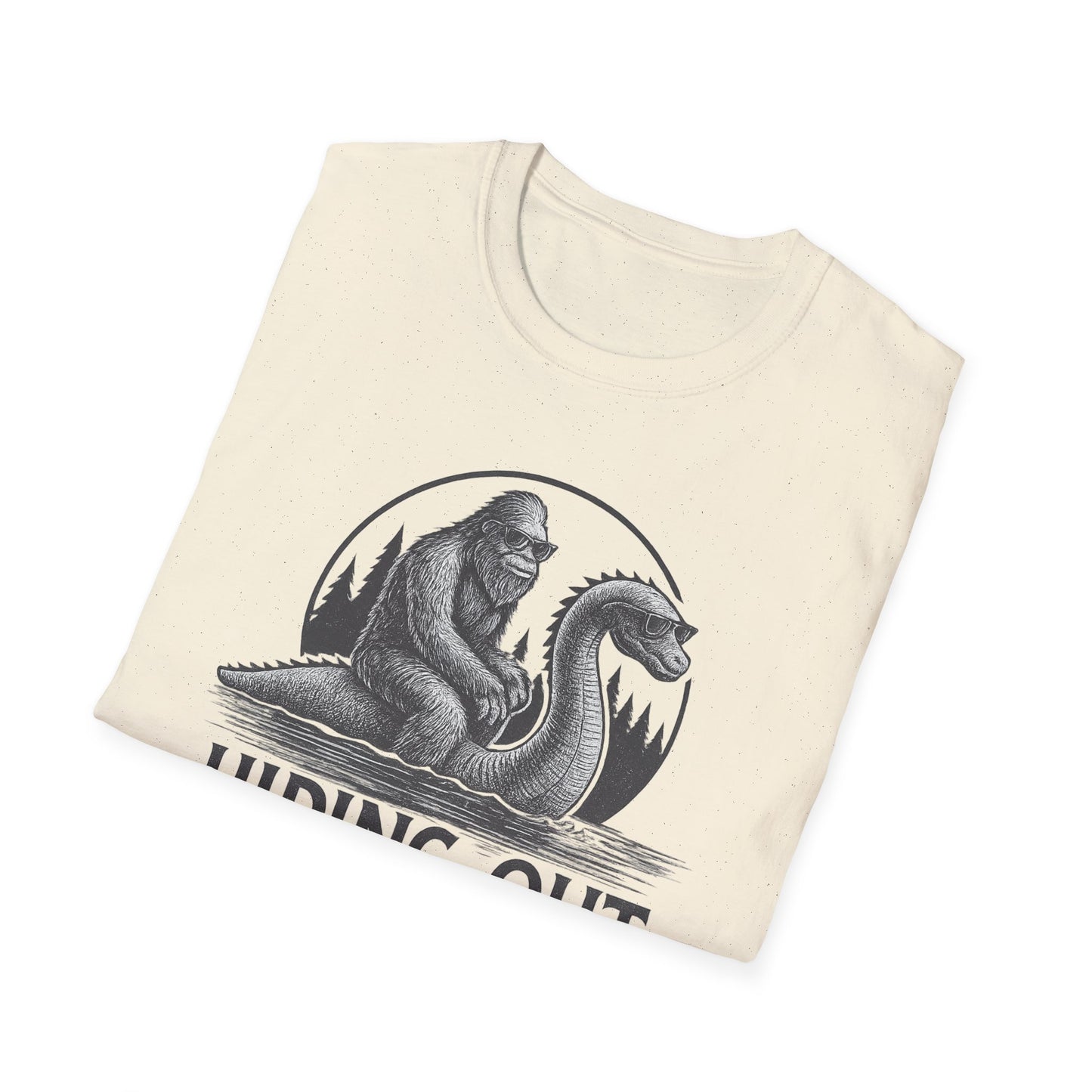 Hiding Out Up North T-Shirt — Sasquatch & Loch Ness Monster Vintage Graphic Tee