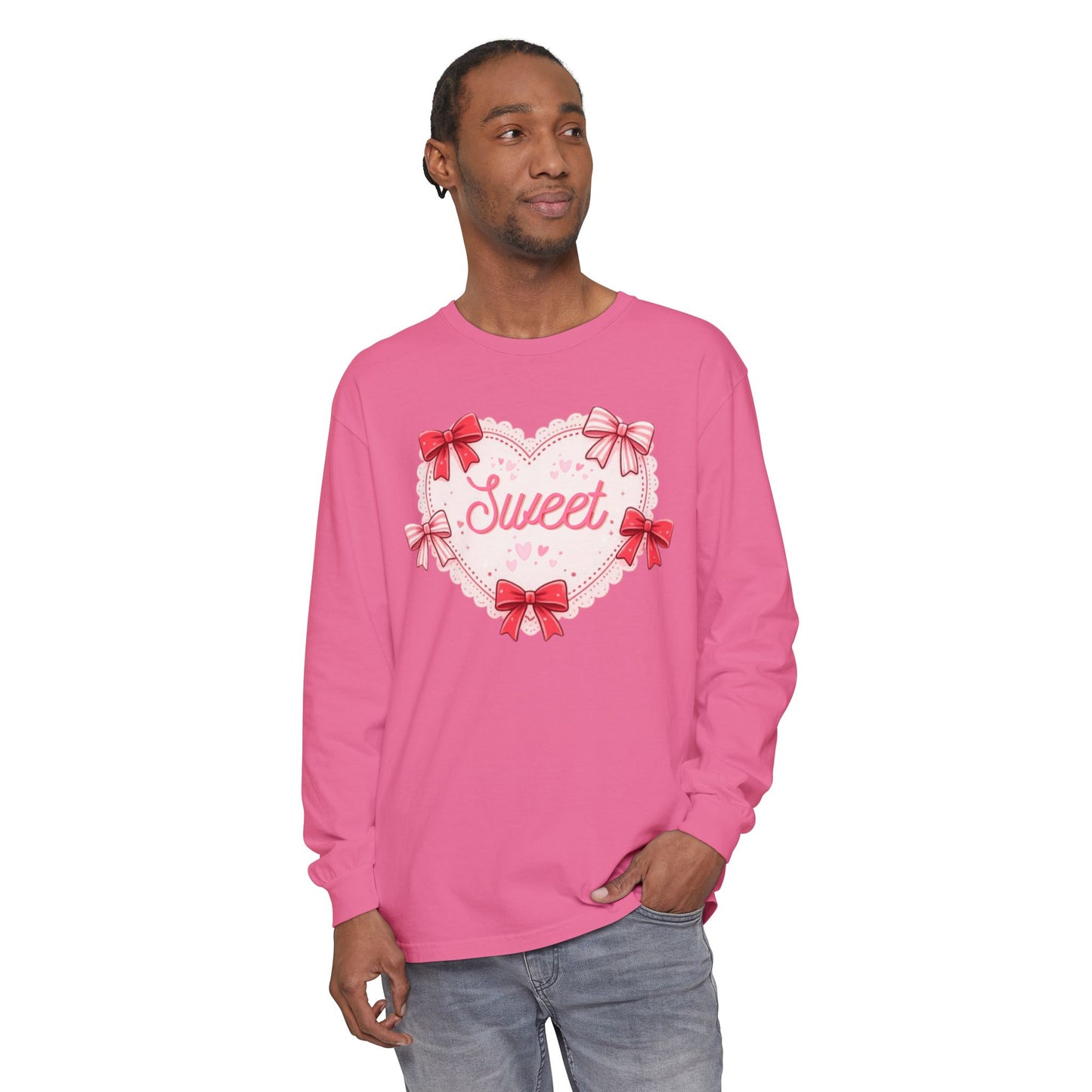 Valentine Heart Graphic Long Sleeve Shirt | Women’s Cozy Love Tee | Sweet Coquette Gift