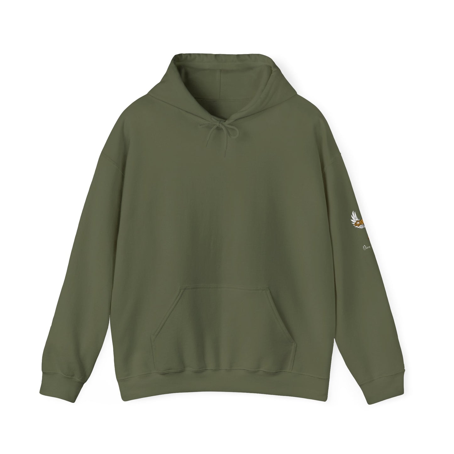 Dieu est Bon God is Good Hoodie with famous Faith Statement.  Gold Cross with white wings