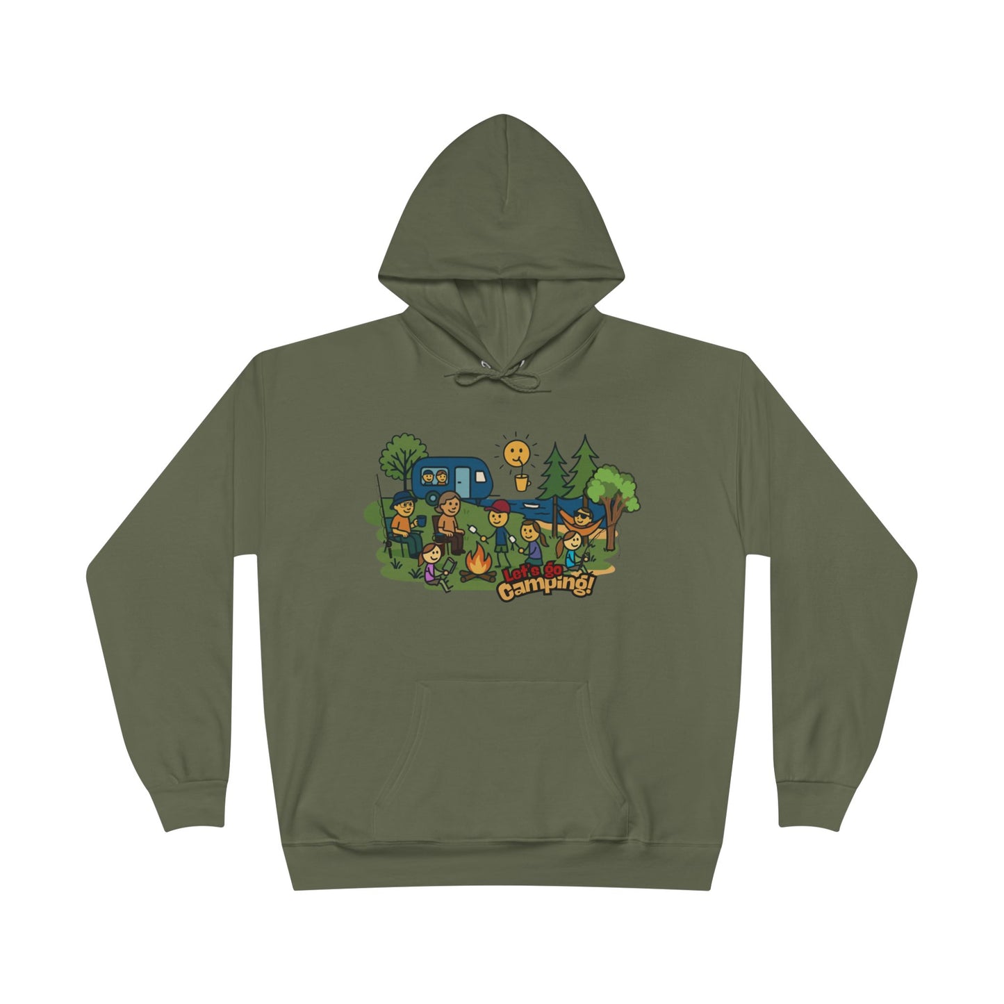 Camping Crew Hoodie — Cute Vintage Camper & Forest Graphic Pullover