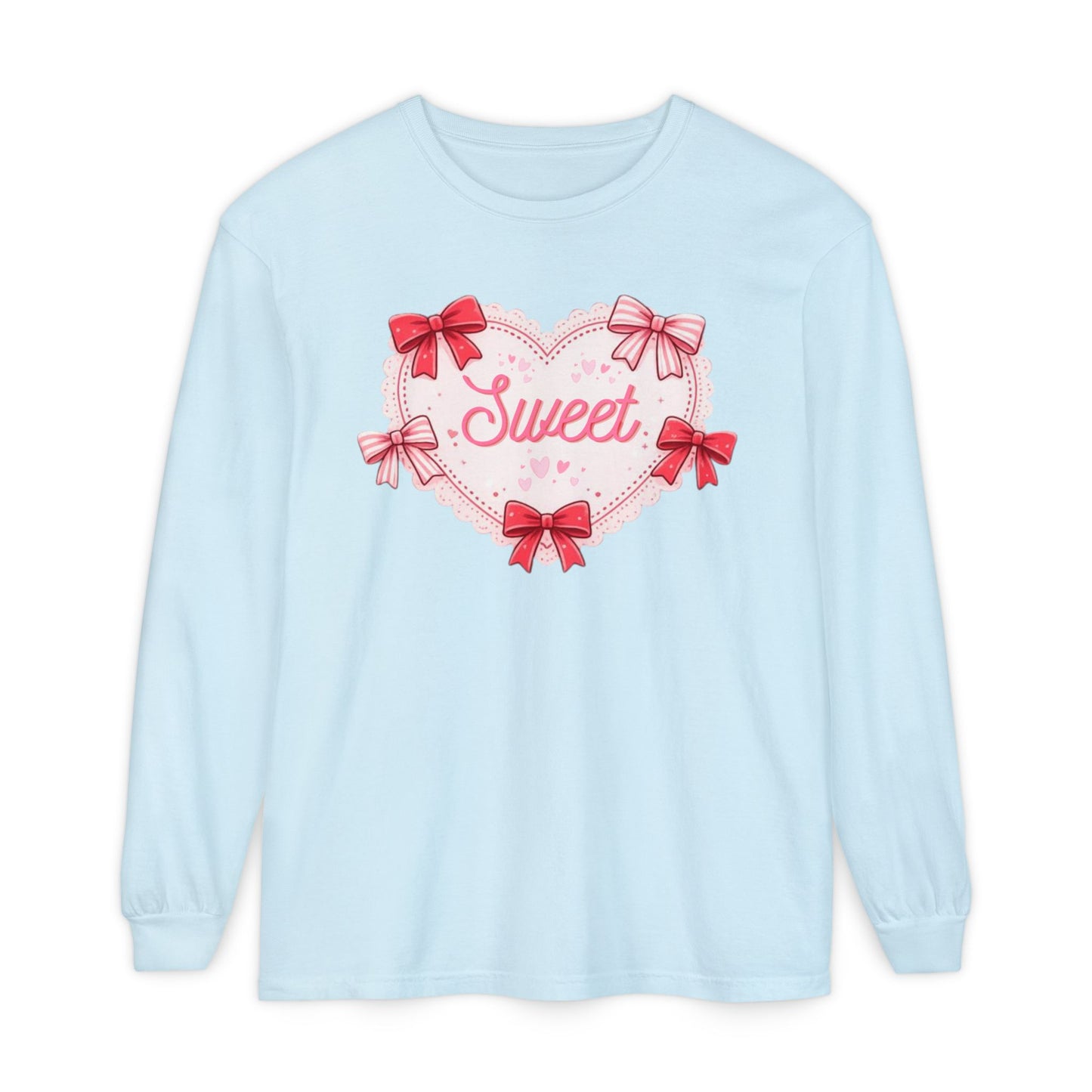 Valentine Heart Graphic Long Sleeve Shirt | Women’s Cozy Love Tee | Sweet Coquette Gift