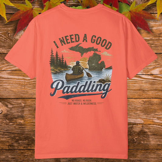 I Need a Good Paddling Michigan Canoe Tee Graphic T-Shirt