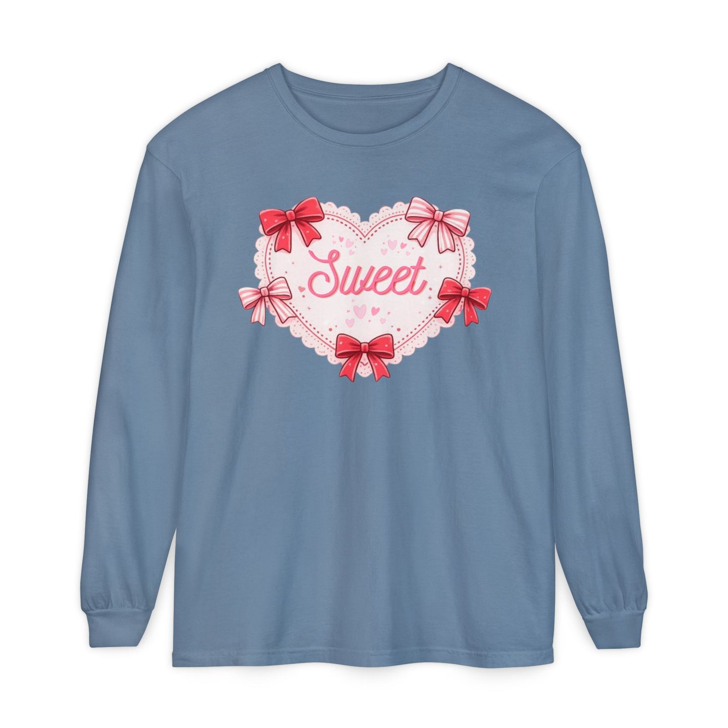 Valentine Heart Graphic Long Sleeve Shirt | Women’s Cozy Love Tee | Sweet Coquette Gift