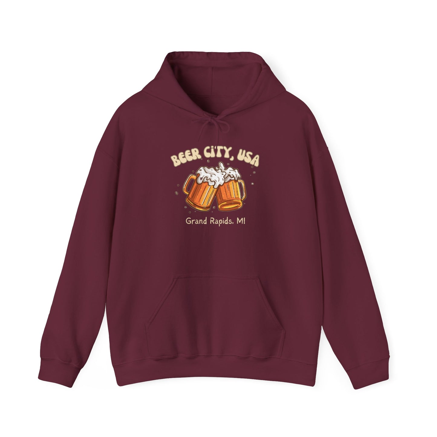 Beer City USA Hoodie Grand Rapids Michigan Sweatshirt Cozy Brewery Tour Shirt Great Lakes Craft Beer Gift Unisex Fit