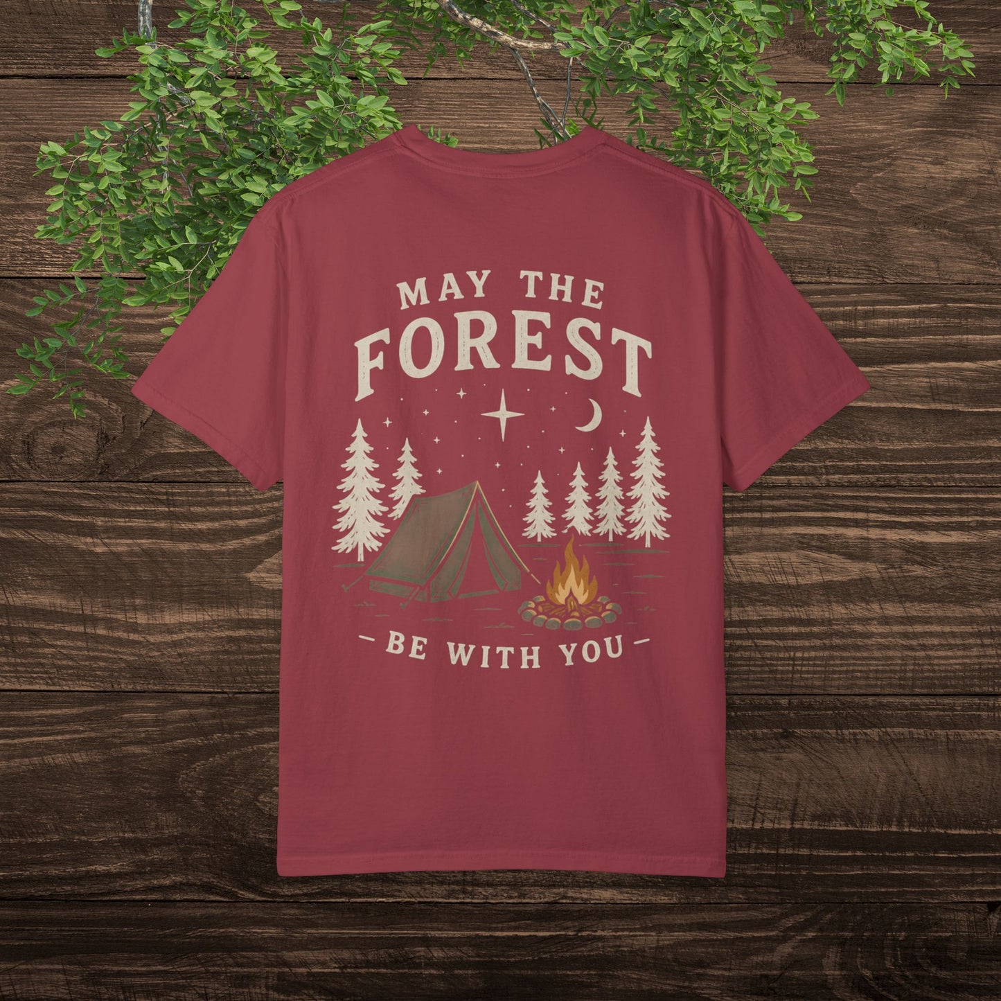 May the Forest Be With You T-Shirt — Funny Camping Tee for Nature Lovers & Outdoor Adventurers