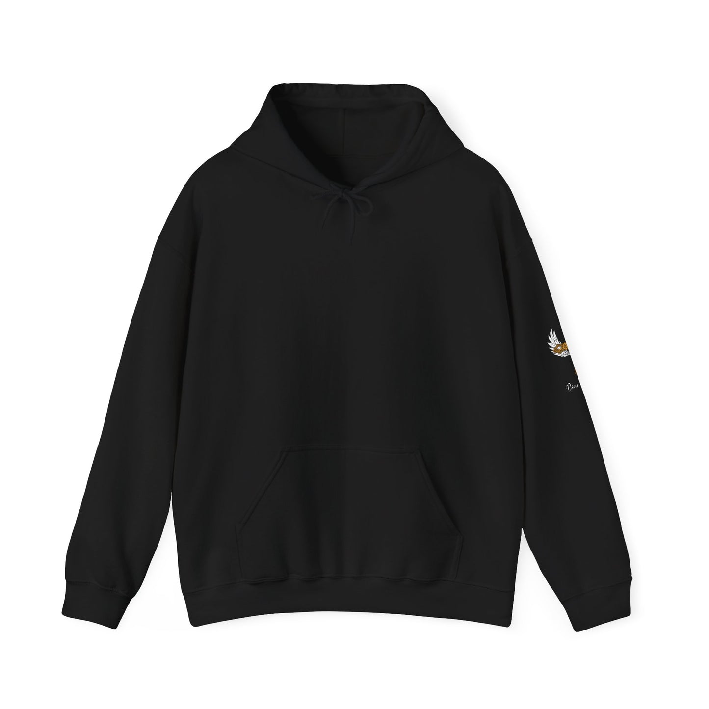 Dieu est Bon God is Good Hoodie with famous Faith Statement.  Gold Cross with white wings