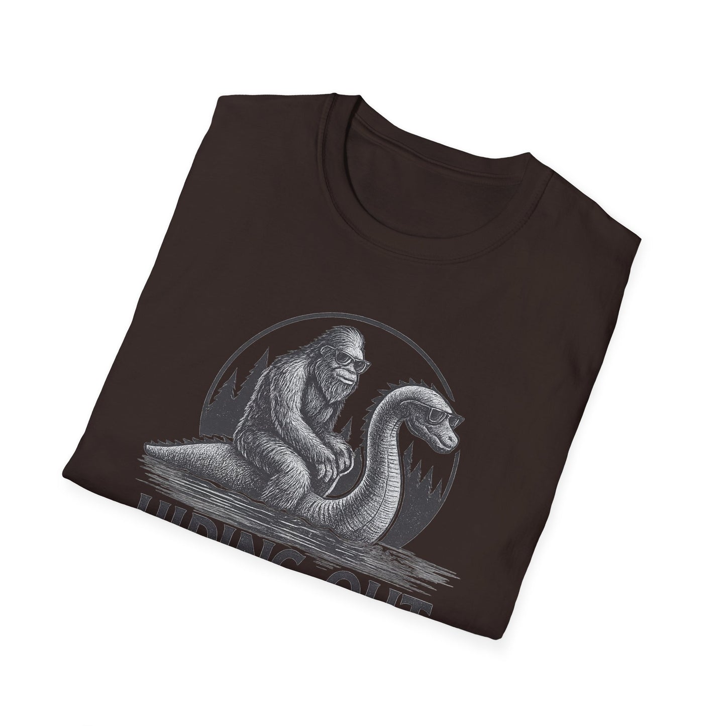 Hiding Out Up North T-Shirt — Sasquatch & Loch Ness Monster Vintage Graphic Tee