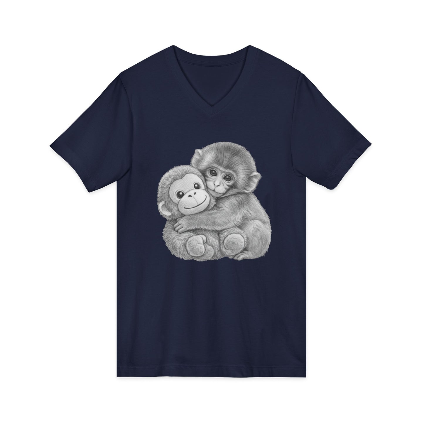 Monkey Punch V Neck Tee Shirt Soft aesthetic