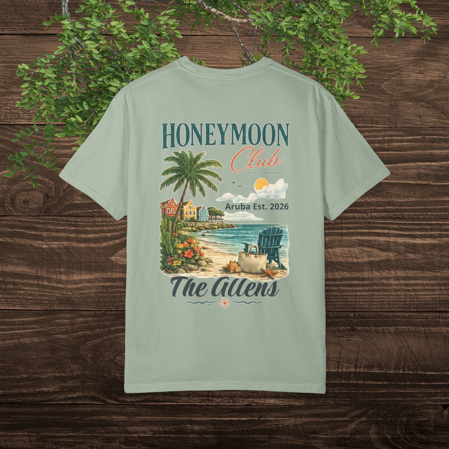 Custom Honeymoon T-Shirt | Couples name and Honeymoon date personalized Tee