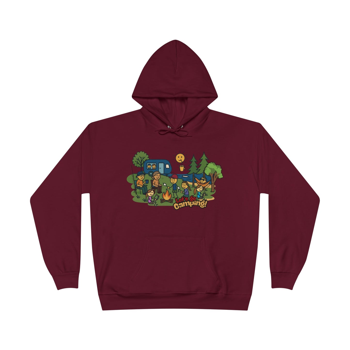 Camping Crew Hoodie — Cute Vintage Camper & Forest Graphic Pullover